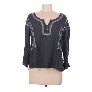 𝅺aeo Button Boho Embroidered Blouse Size XS